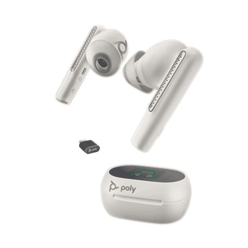 VOYAGER FREE 60 UC WITH BASIC CHARGE CASE, (COMPUTER & MOBILE), MS VERSION, USB-C, TRUE WIRELESS EARBUDS, WHITE