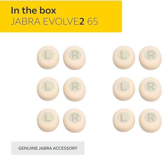Jabra Ear Cushions for Evolve2 65, 6pcs,Beige