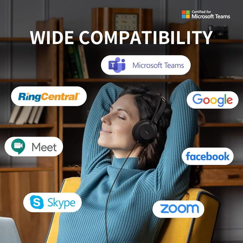 YEALINK - UH37 - Stereo Corded Headset USB-A (MS Certified) (Leatherette)