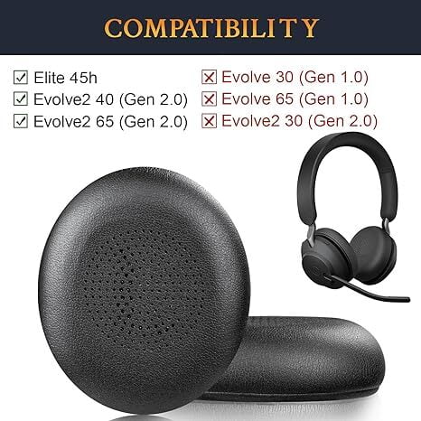 Jabra Evolve2 85 Ear Cushion, Black version, 1 pair