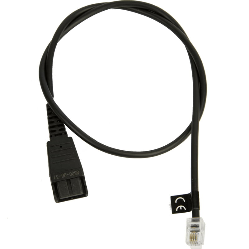 QD Cord to RJ10, straight, 0,5 meters, e.g. for Lucent Callmaster V, VI, Cisco 79xx and PLX A22