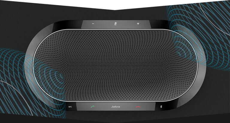 Jabra SPEAK™ 8p  AUX connections, powerful loudspeaker, ZoomTalk microphones (6), Plug&Play, mute and volume button, USB charge out port, Kensington lock secure slot