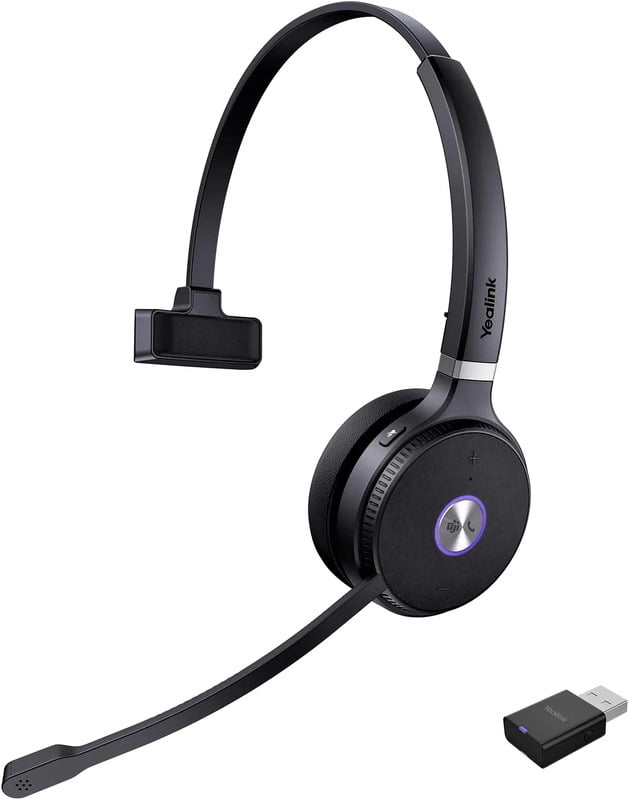 YEALINK - WH62 - Mono Dect Wireless Headset with Dect Dongle (USB-A) (MS Certified)