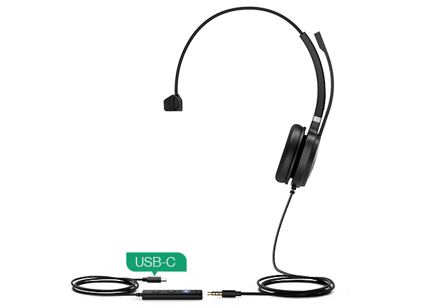 YEALINK - SPARE - UHM361 - Mono 3.5mm Wired Headset (leatherette)