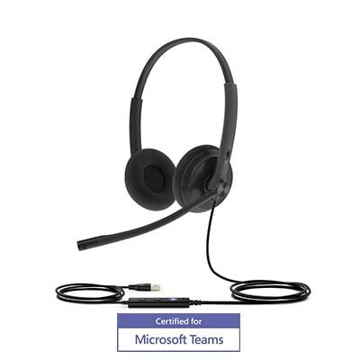 YEALINK - UH34 - Stereo Corded Headset (USB-A) (MS Certified) (Leatherette)