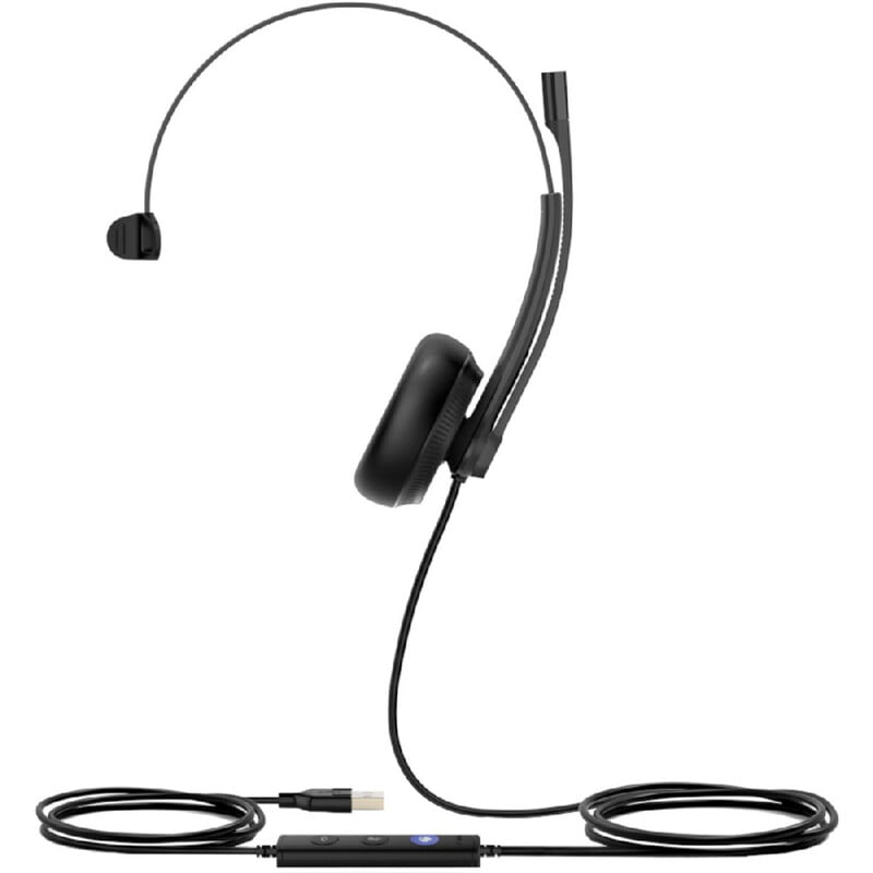 YEALINK - UH34 SE - Mono Corded Headset (USB-A + 3.5mm) (MS Certified) (Leatherette)