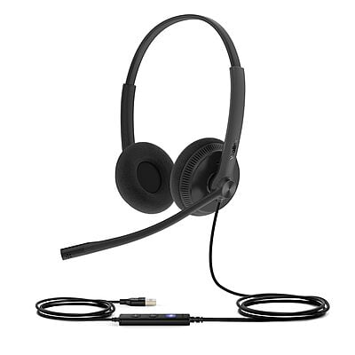 YEALINK - UH34 SE - Stereo Corded Headset (USB-A + 3.5mm) (MS Certified) (Leatherette)