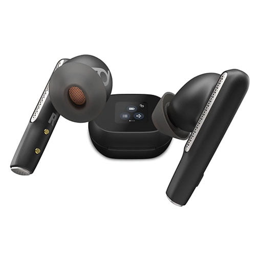 VOYAGER FREE 60+ UC WITH TOUCHSCREEN CHARGE CASE, (COMPUTER, MOBILE & 3.5MM), MS VERSION, USB-C, TRUE WIRELESS EARBUDS, BLACK