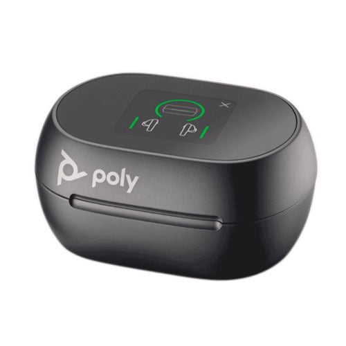 VOYAGER FREE 60+ UC WITH TOUCHSCREEN CHARGE CASE, (COMPUTER, MOBILE & 3.5MM), UC VERSION, USB-C, TRUE WIRELESS EARBUDS, BLACK