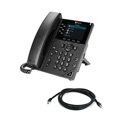 VVX 350 6-line Desktop Business IP Phone with dual 10/100/1000 Ethernet ports. PoE only. Ships without power supply. 3 year partner premier service is included for China.
