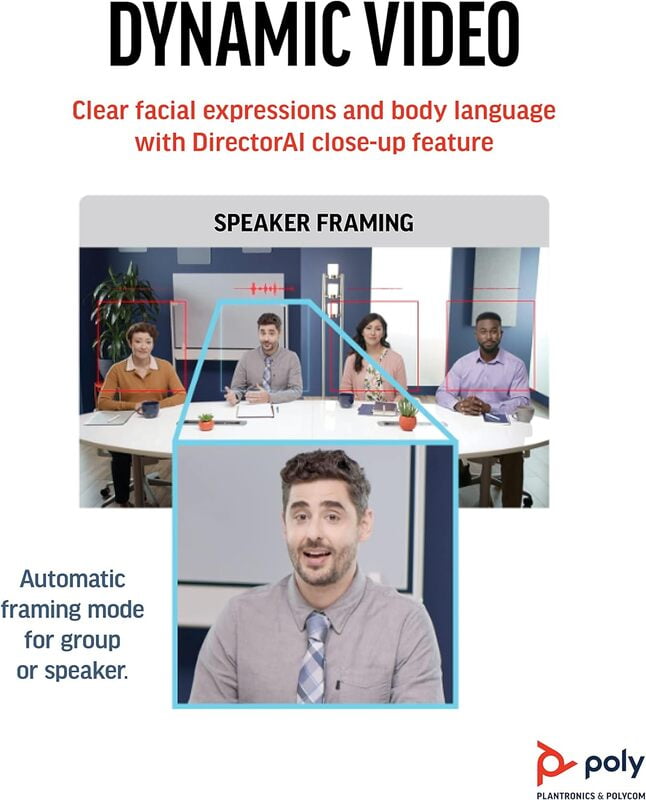 Poly Studiok 120-deg FOV 4K Camera, Integrated speaker and microphone, Wi-Fi device management, monitor clamp included, Cable: 5m USB Type-A to Type-C, Power: EURO-Type C,CE 7/7. Poly Studiok 120-deg FOV 4K Camera, Integrated speaker and microphone, Wi-Fi device management, monitor clamp included, Cable: 5m USB Type-A to Type-C, Power: EURO-Type C,CE 7/7.