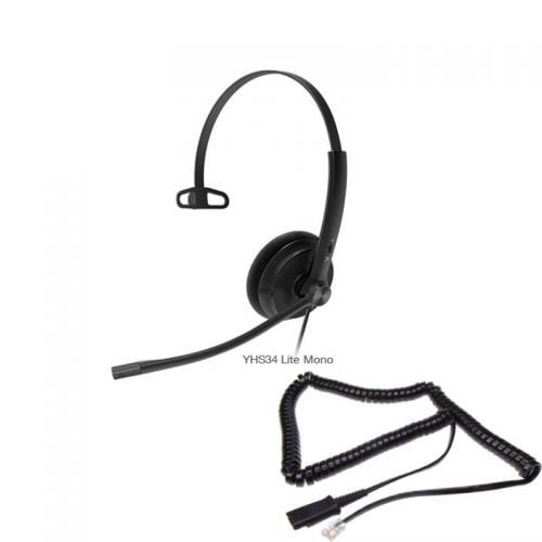 YEALINK - YHS34 Lite - Mono Wideband Headset for Yealink IP Phone (QD) (Foam)
